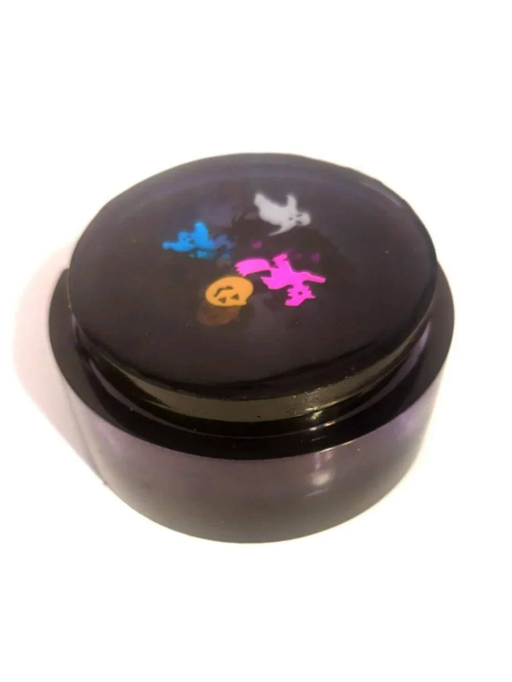 Handmade Resin Round Coaster Set With Holder Halloween-Themed Spooky Home Decor